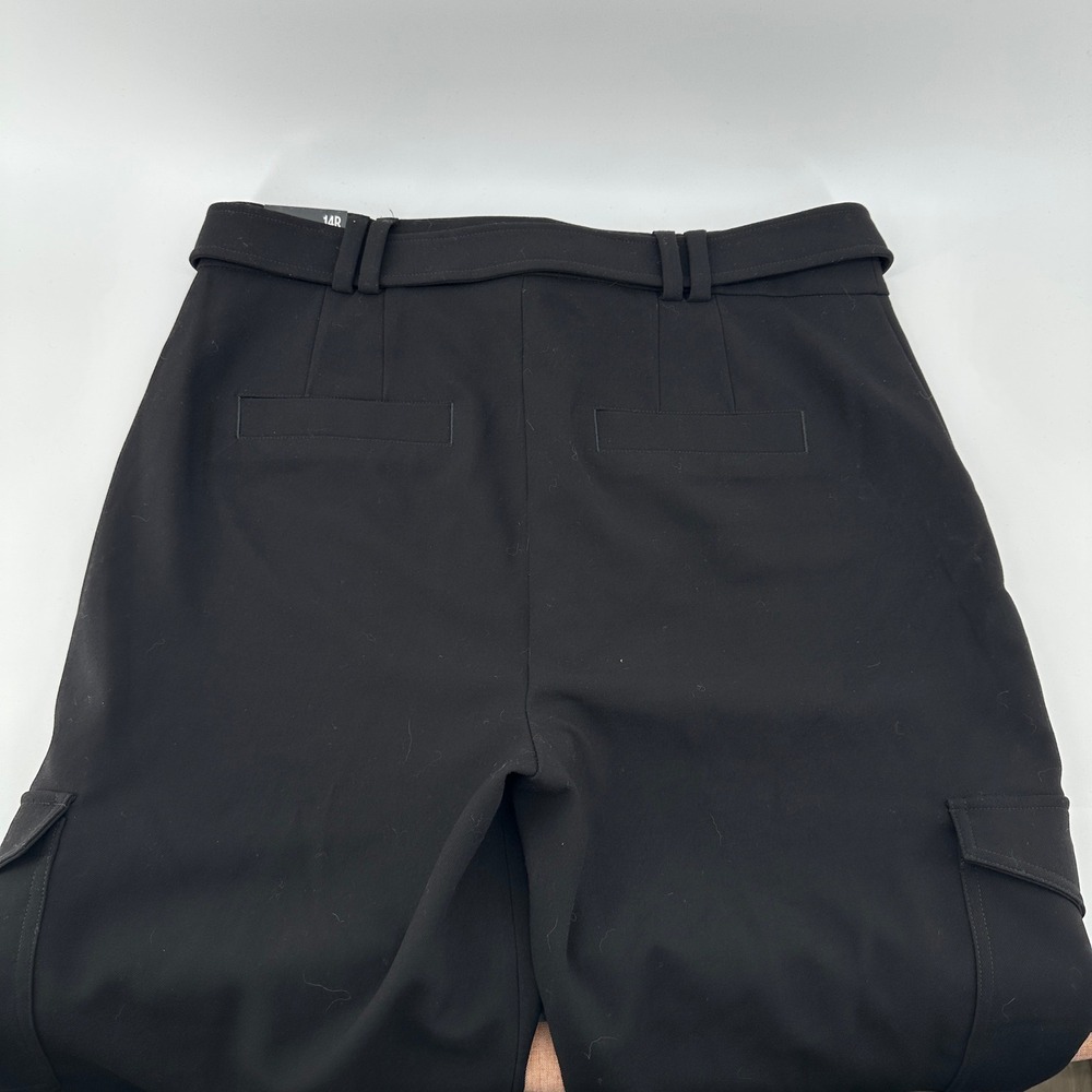 EXPRESS Cargo Pants Super High Waisted Belted Ankle Dark Academia Streetwear 14R - Picture 6 of 14